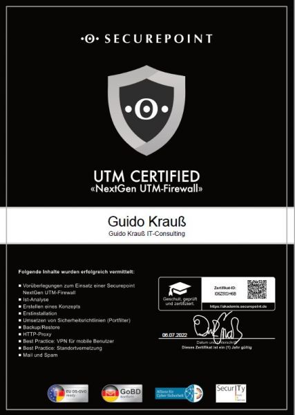 Securepoint UTM Certified